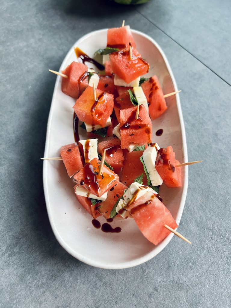 Wassermelone Feta Spieße Wassermelone Feta Spieße