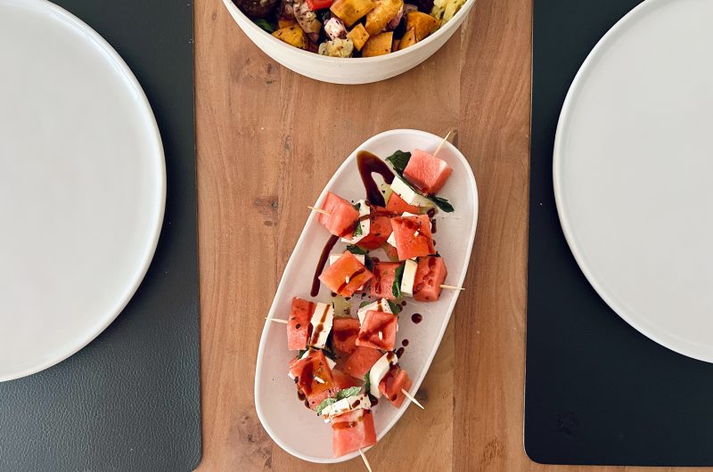 Wassermelonen-Feta-Spieße mit Minze