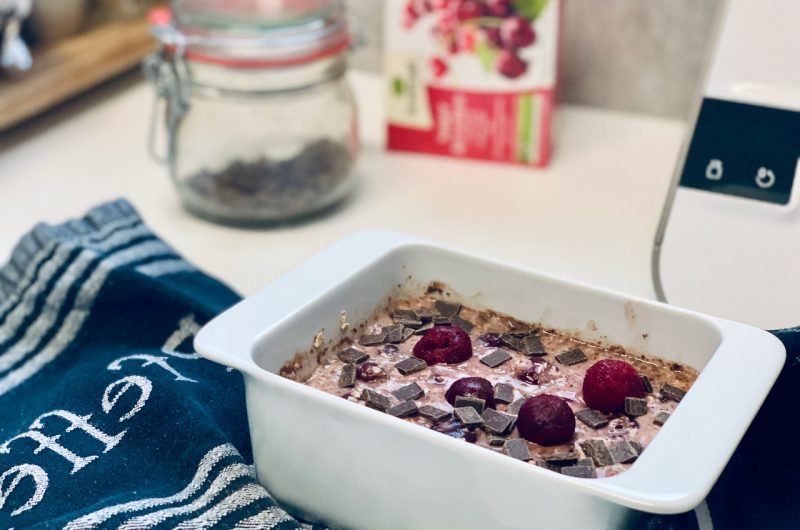 Schoko-Kirsch Porridge - aus dem Backofen