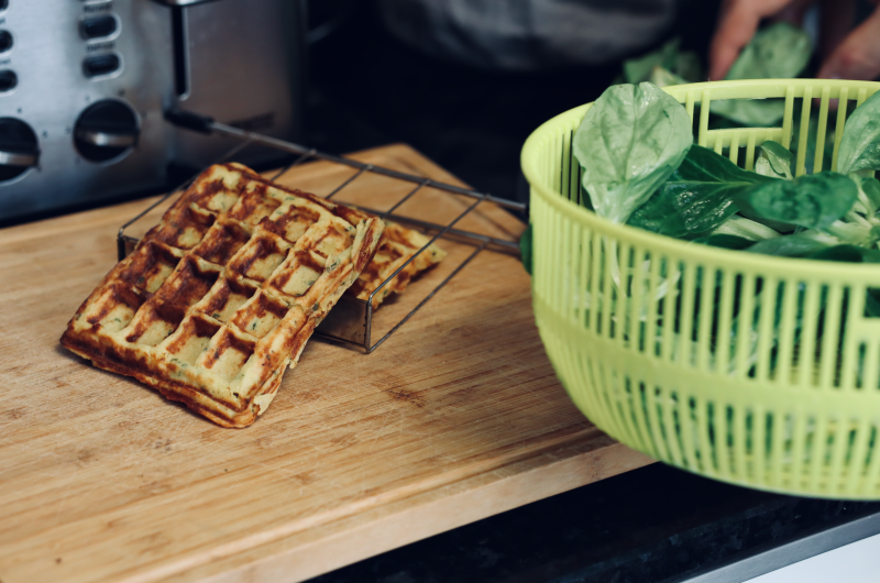 Knusprig, Käse-Kartoffel-Waffeln ala Käsefondue