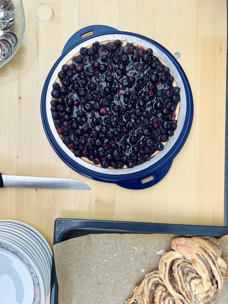 Blaubeer Cheesecake mit Keksboden Blaubeer Cheesecake mit Keksboden