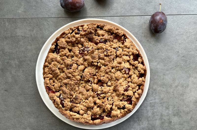 Zwetschgenstreuselkuchen aus Mürbeteig